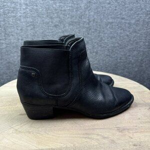 Giani Bernini “Palma” Black Leather Ankle Pull-on Booties Shoes Size 9M
